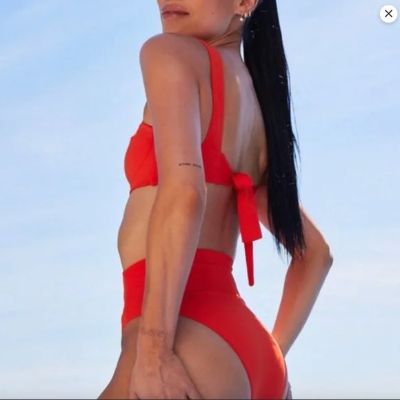 Knix Red Orange Bikini Set (Balcony Top + HR Bottom) - Picture 4 of 4
